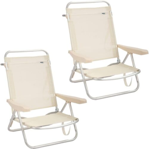 am27 2 sillas Playa Plegables Beige
