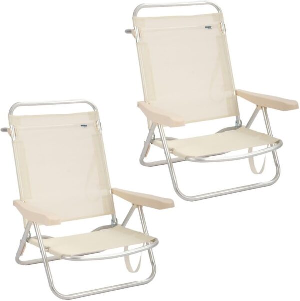 am27 2 sillas Playa Plegables Beige
