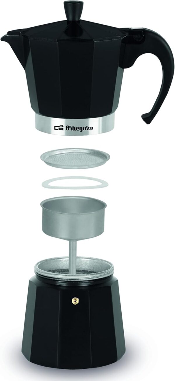 Cafetera italiana de aluminio, 6 tazas de capacidad